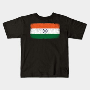 India Flag Vintage Kids T-Shirt